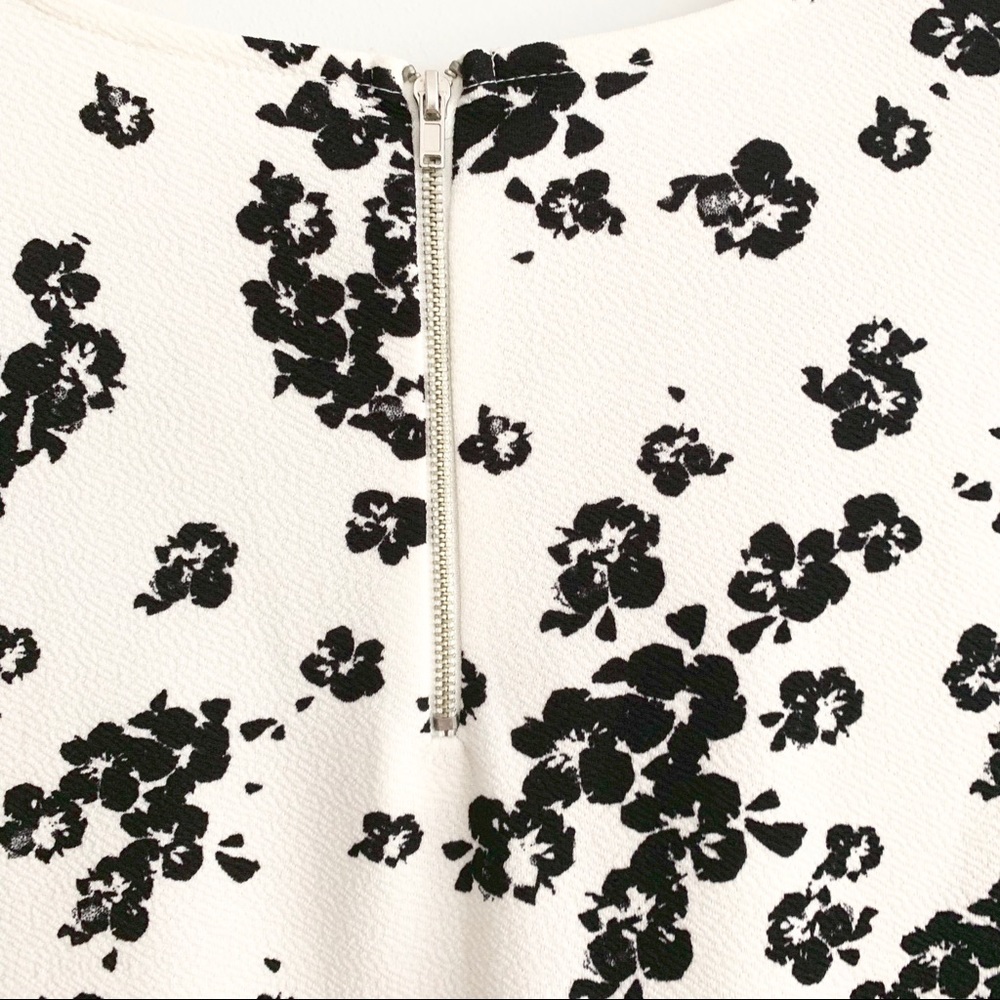One Clothing White & Black Floral Crop Shirt - Picture 5 of 7